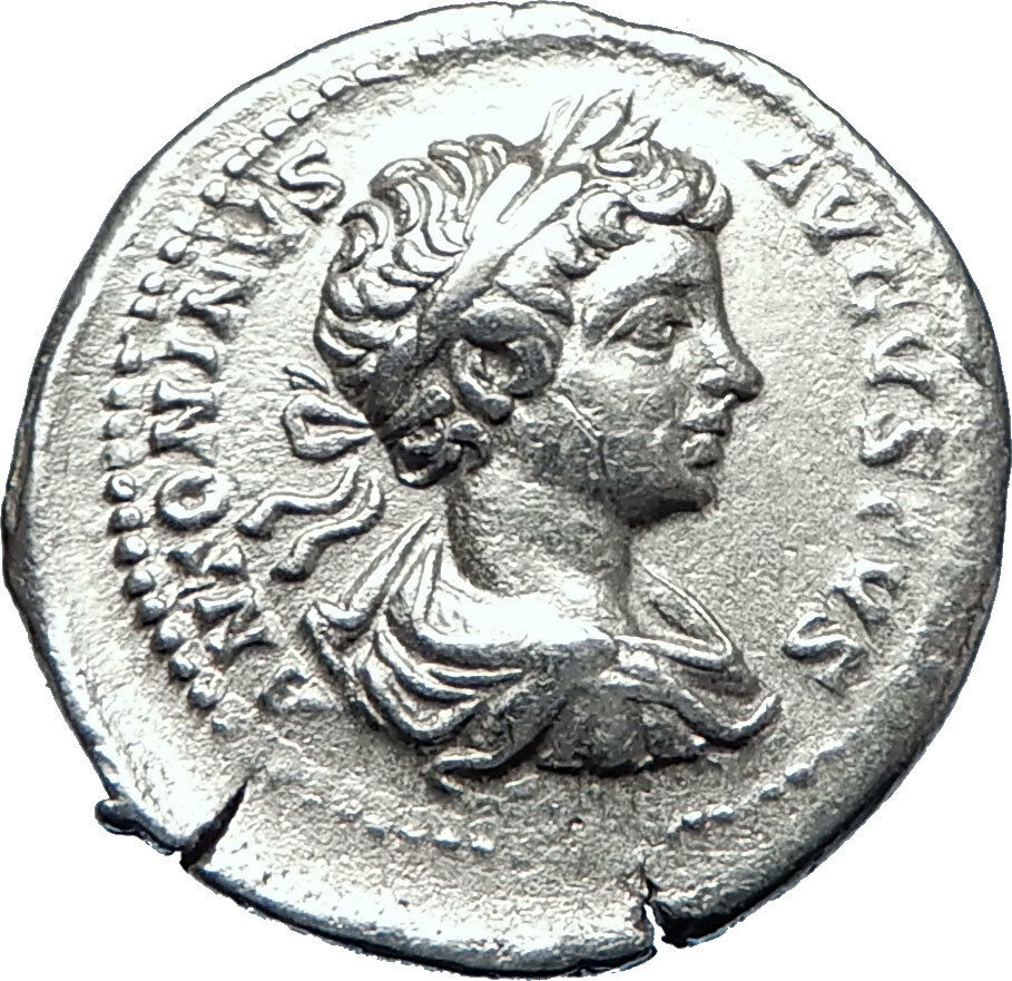 CARACALLA 199AD Silver Authentic Genuine Ancient Roman Coin SALUS i70292