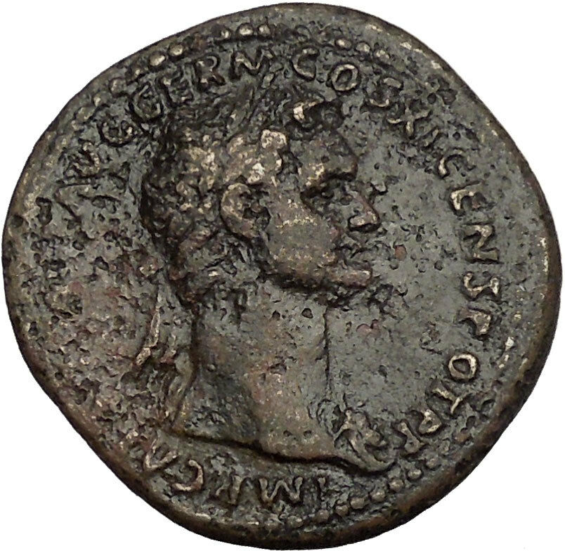 DOMITIAN son of Vespasian 85AD Big Ancient Roman Coin Mars War God Cult i52110