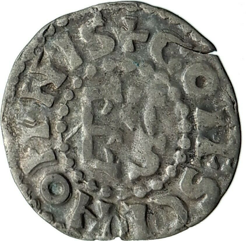 1017AD FRANCE Medieval MAINE Duke HERBERT I Antique Silver Coin CROSS i74595