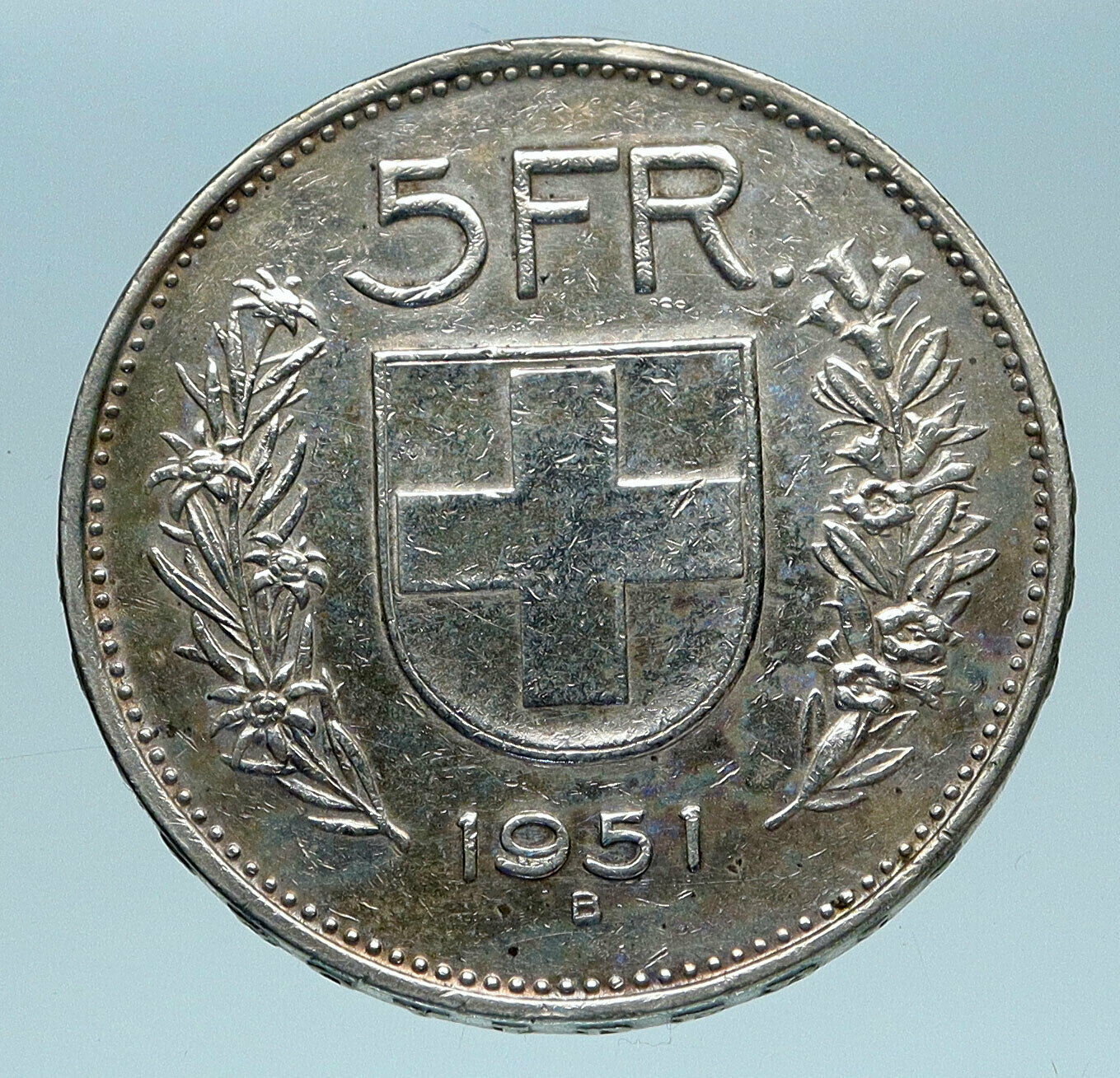 1951 Switzerland Founding HERO WILLIAM TELL 5 Francs Silver Swiss Coin i83258