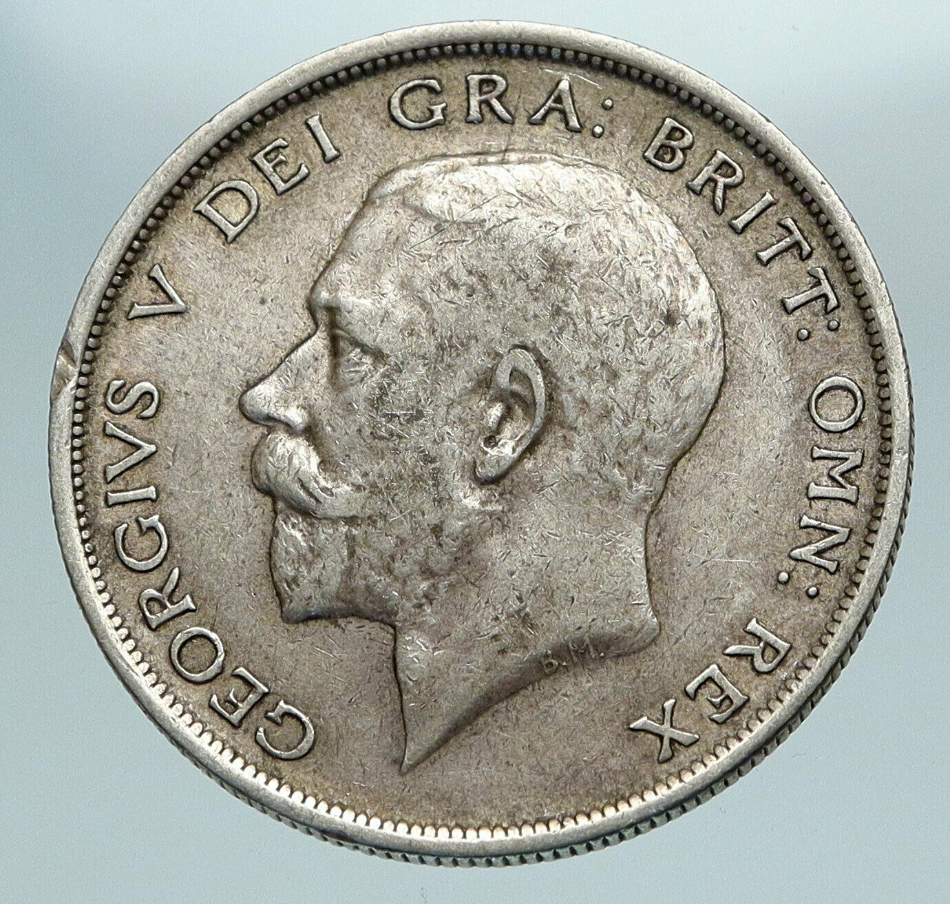 1915 Great Britain United Kingdom UK King GEORGE V Silver Half Crown Coin i84221