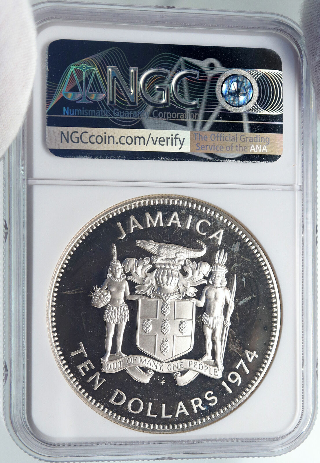 1974 JAMAICA Sir Henry Morgan Royal Lieutenant PROOF SILVER $10 Coin NGC i85971