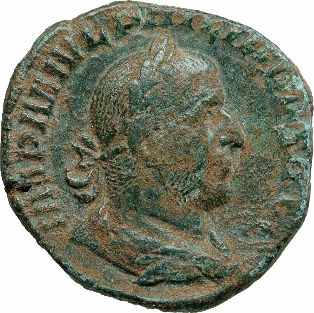 PHILIP I the Arab Authentic 244AD Rome Sestertius Roman Coin STANDARDS i86816