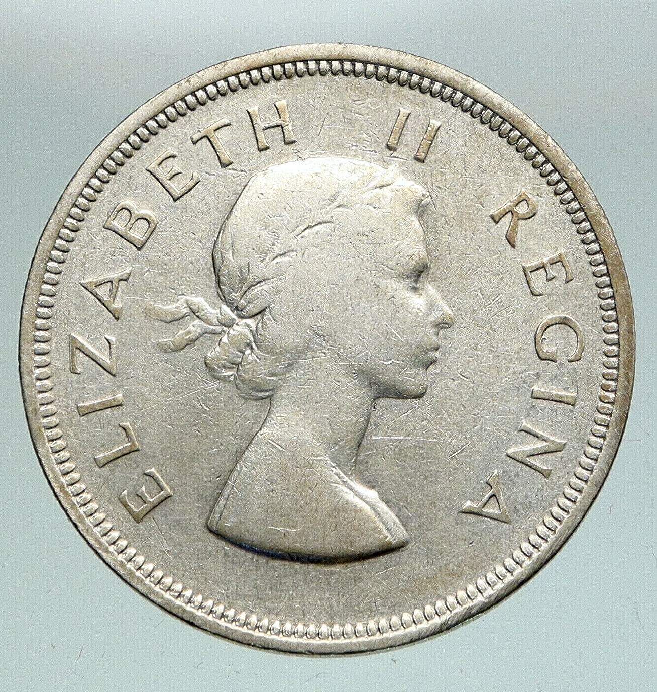 1956 SOUTH AFRICA UK Queen Elizabeth II OLD Silver 2 1/2 Shillings Coin i91076