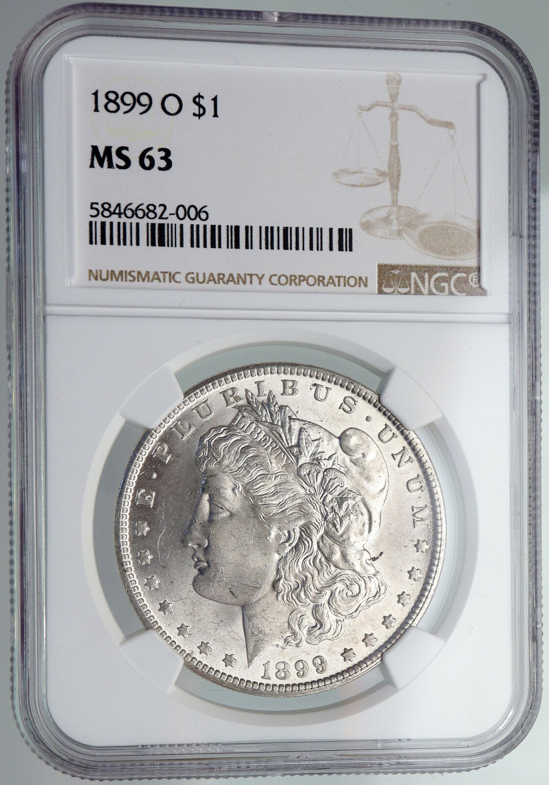 1899 O UNITED STATES of America SILVER Morgan US Dollar Coin EAGLE NGC i87447