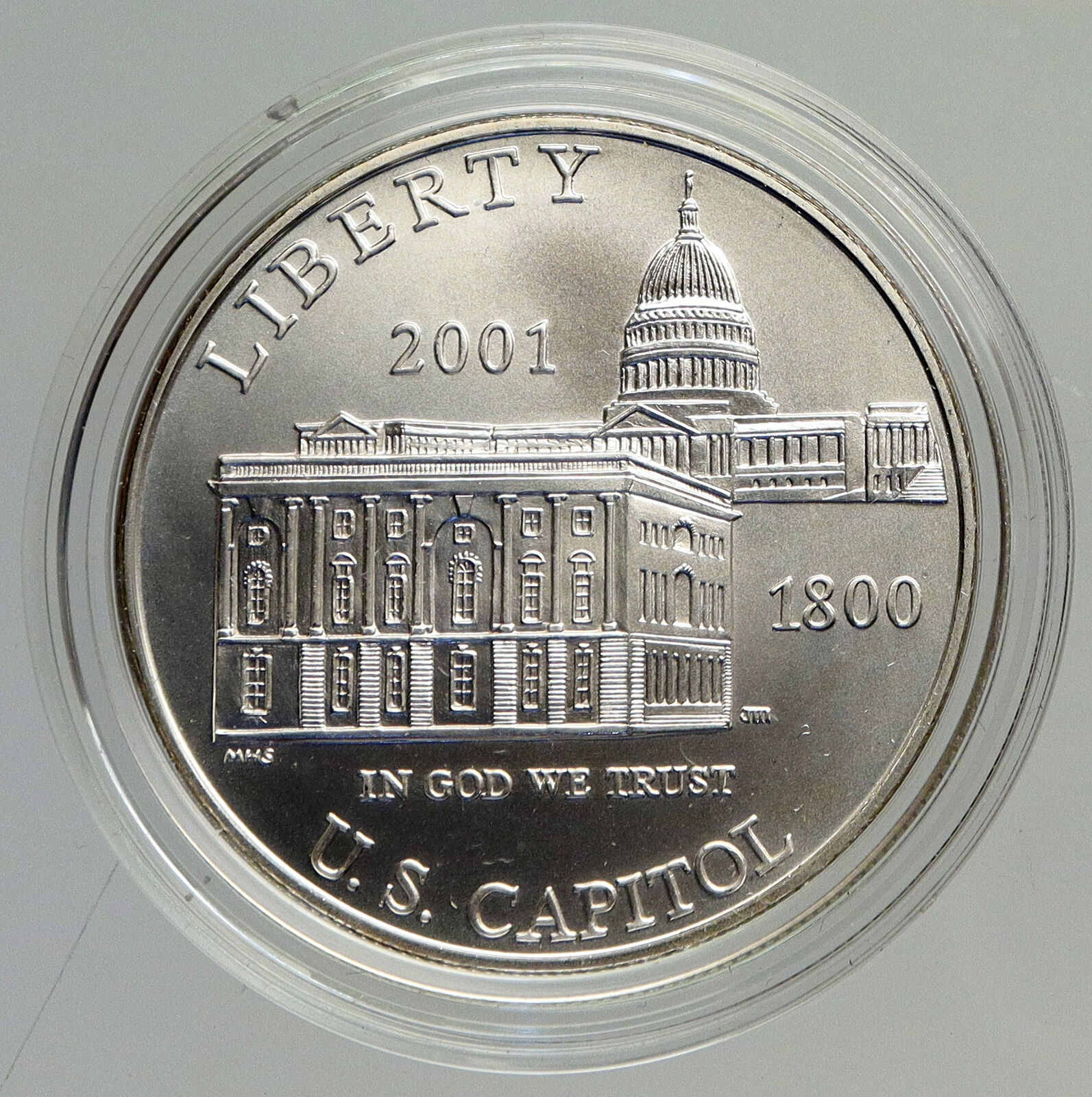 2001 United States Washington DC USA Capitol Building Silver Dollar Coin i94200