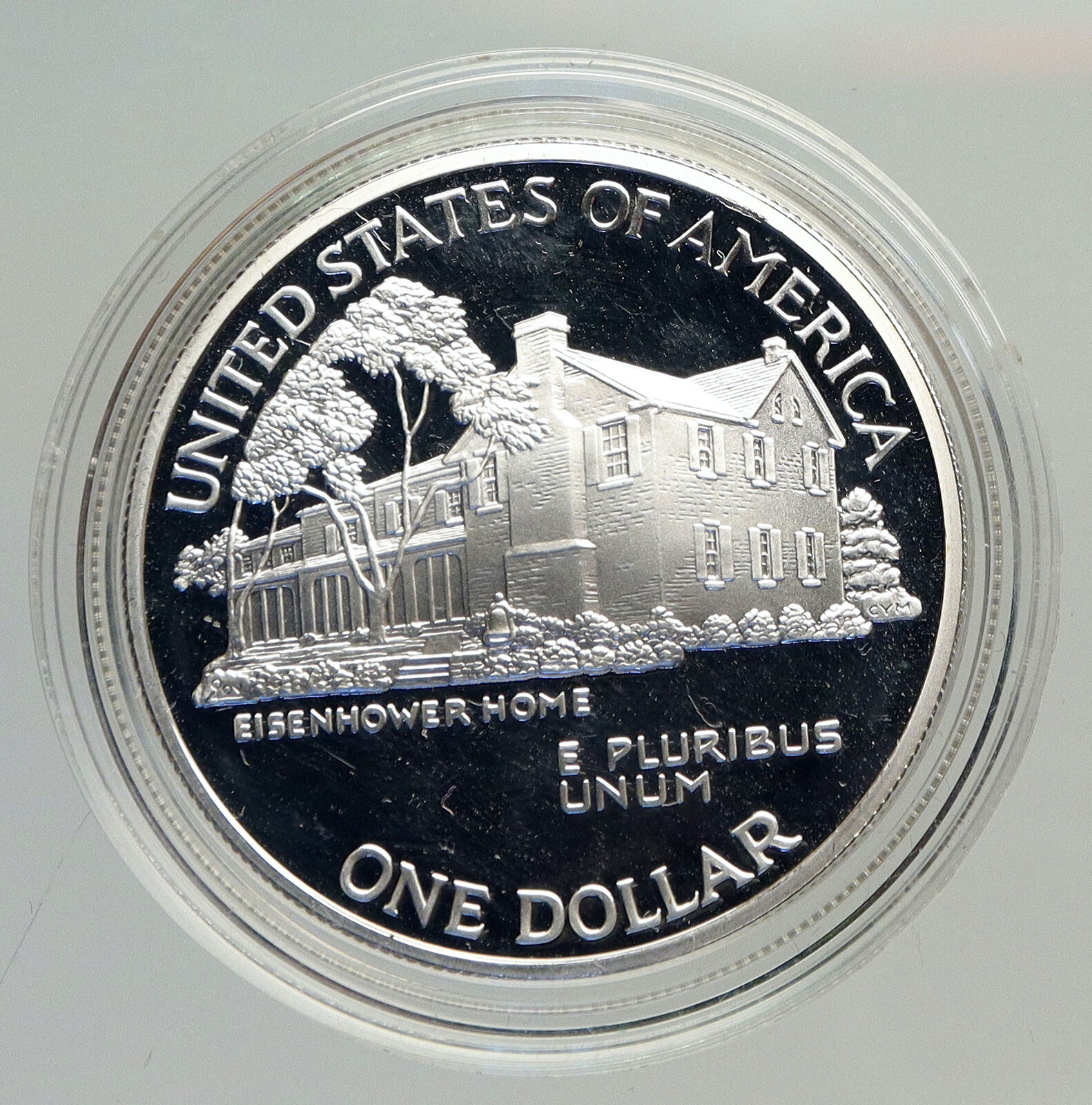 1990 P UNITED STATES USA General President EISENHOWER Proof Silver $ Coin i94211