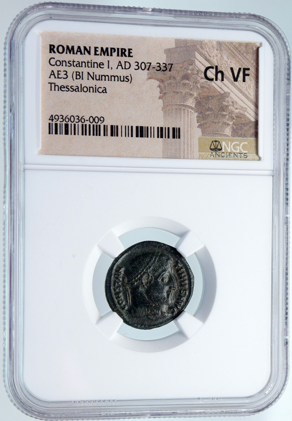 CONSTANTINE I the GREAT 320AD Thessalonica Ancient Roman NUMMUS Coin NGC i89583