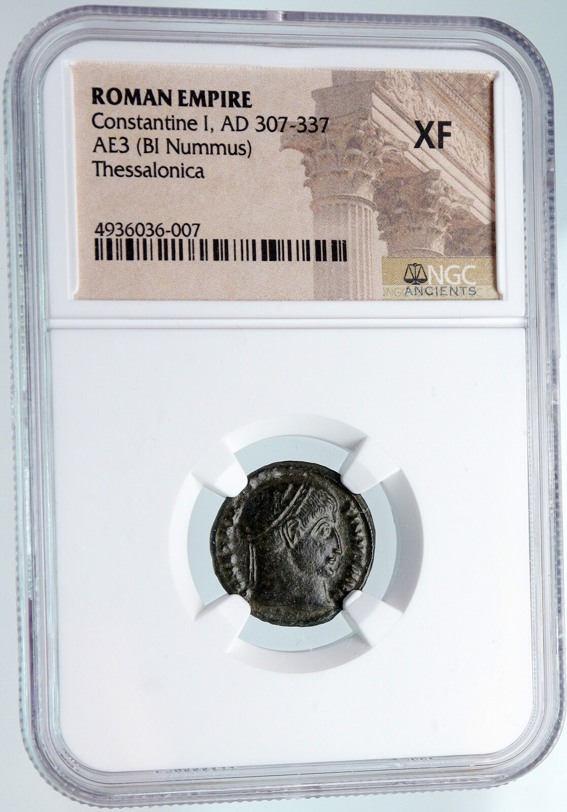 CONSTANTINE I the GREAT 320AD Thessalonica Ancient Roman NUMMUS Coin NGC i89579