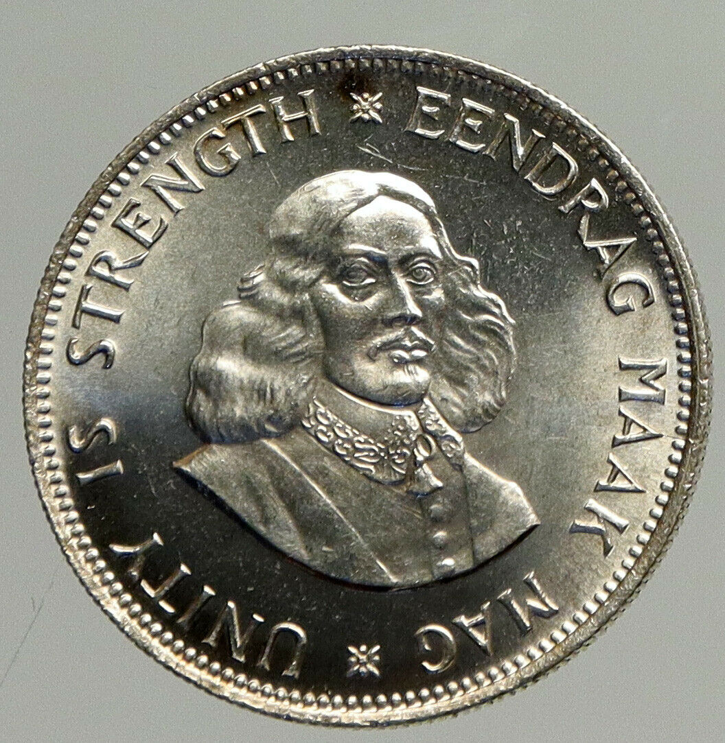 1962 SOUTH AFRICA Queen Elizabeth II Riebeeck OLD Silver 20 Cents Coin i94236