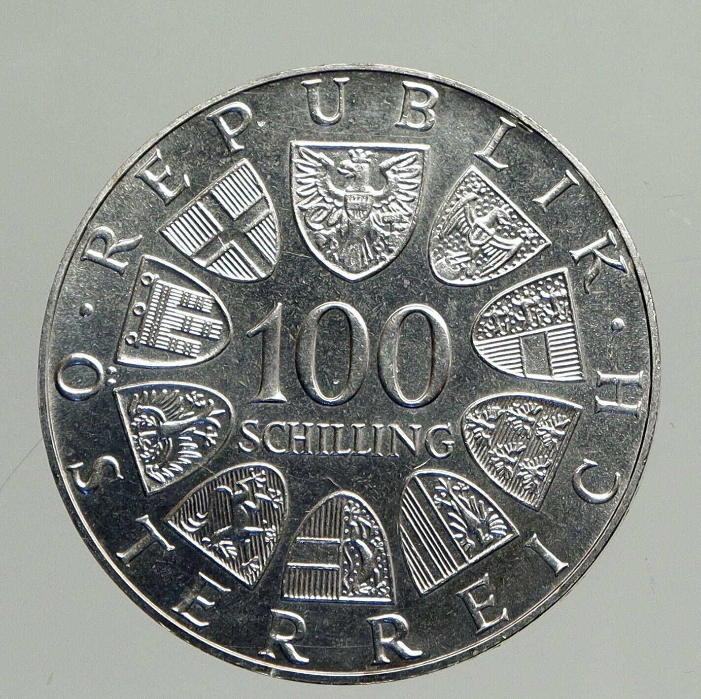 1977 AUSTRIA Kremsmunster Monastary VINTAGE OLD Silver 100 Schilling Coin i94229