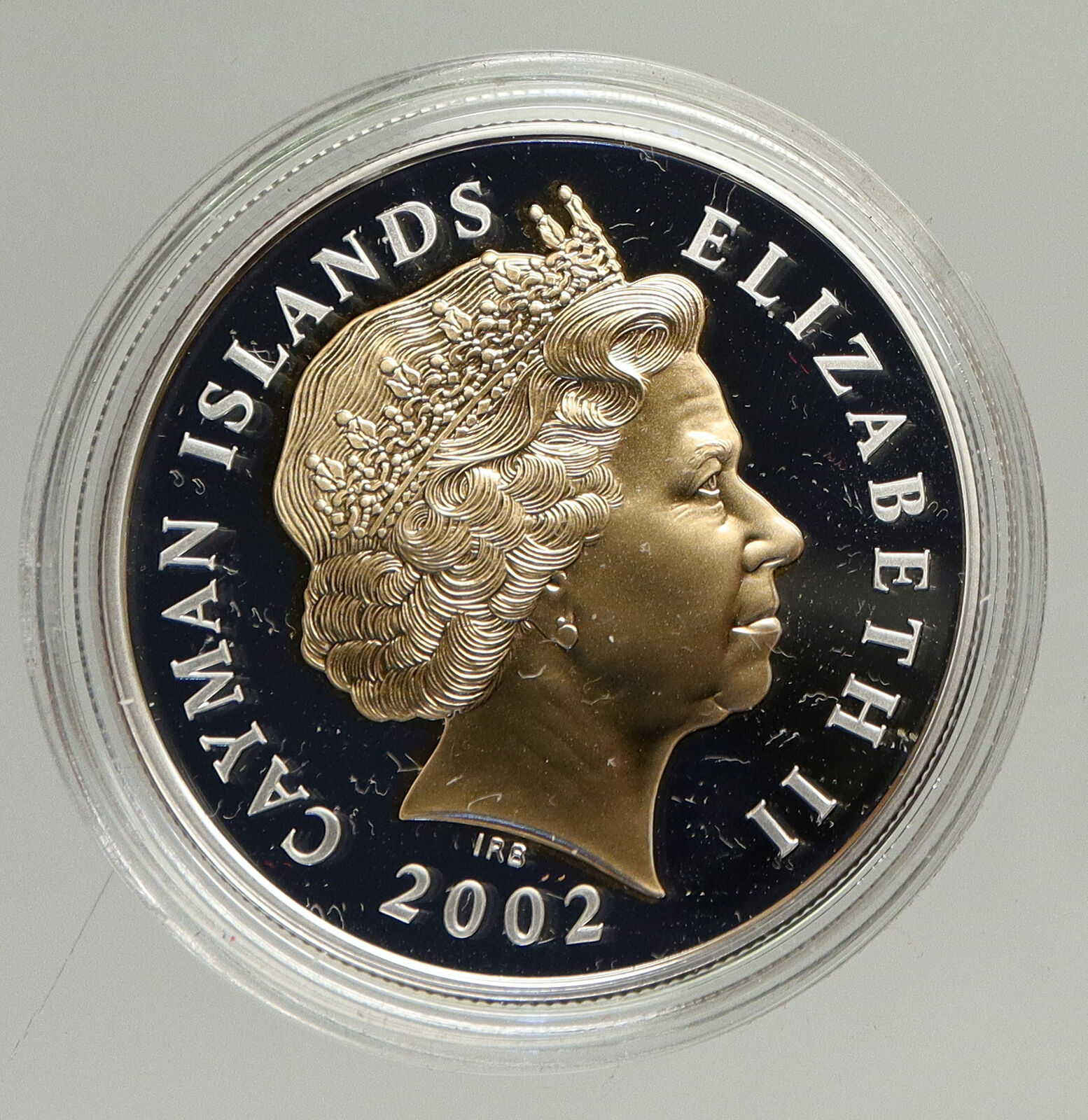 2002 CAYMAN ISLANDS Queen Elizabeth II 50 Yr Jubilee Proof Silver $2 Coin i94249