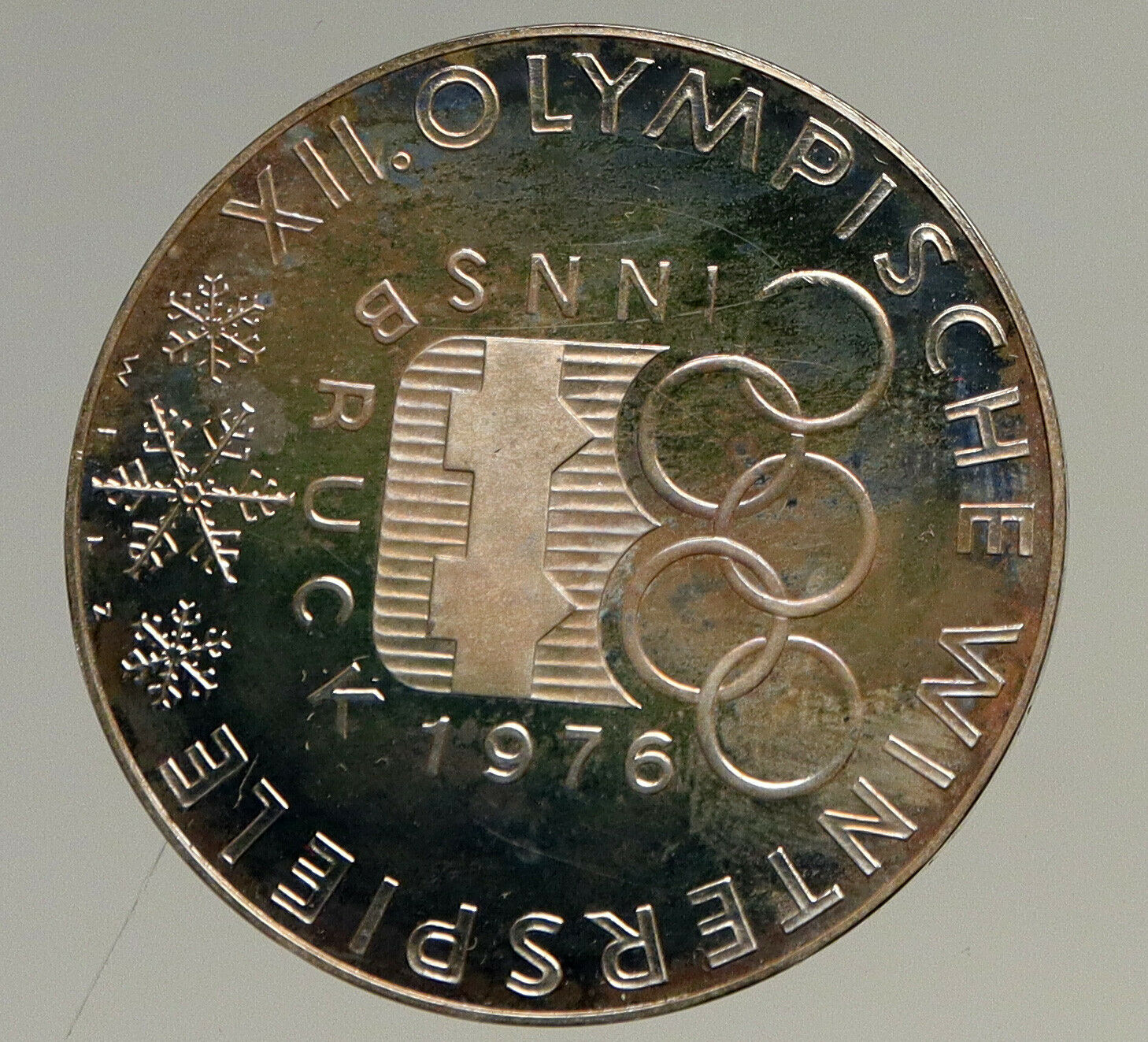 1976 AUSTRIA Innsbruck Winter OLYMPIC Games PRF Silver 100 Schilling Coin i94253