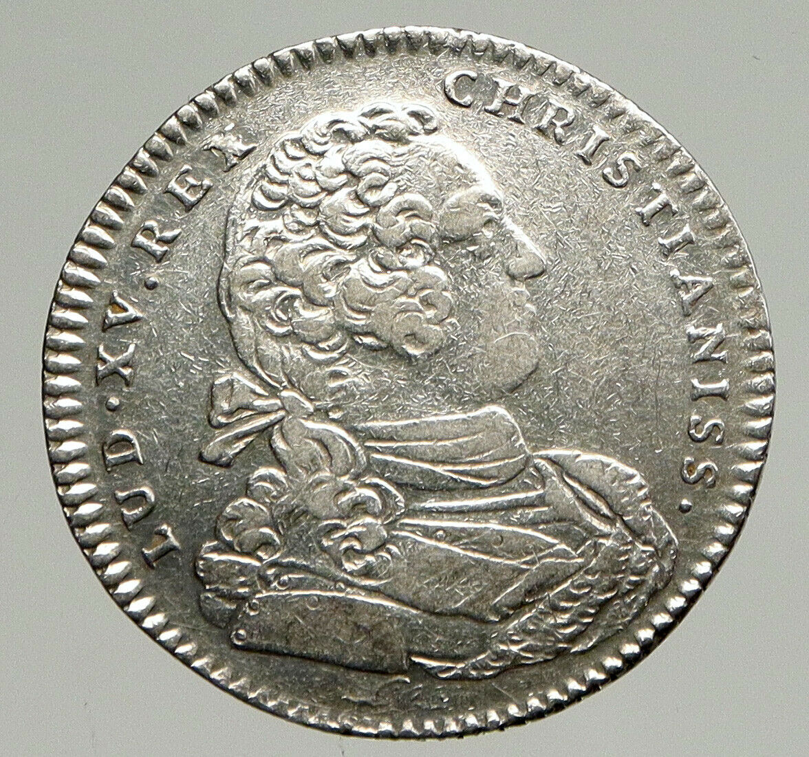 1731 FRANCE King LOUIS XV Secretary Issue Antique OLD FRENCH Silver Medal i94286