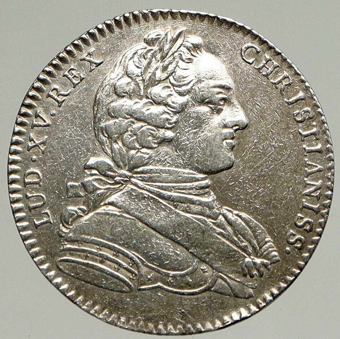 1764 FRANCE King LOUIS XV Languedoc OLD Antique FRENCH Silver Medal i94283