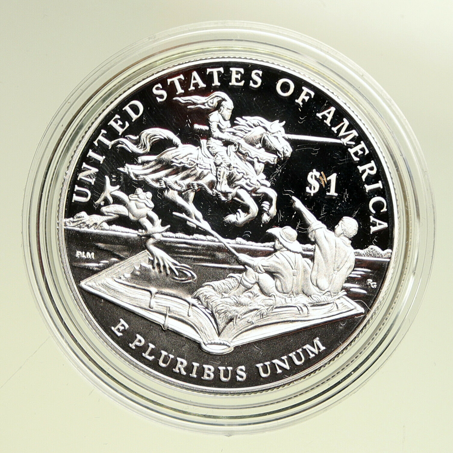 2016 P UNITED STATES US Author Mark Twain Book PROOF Silver Dollar Coin i95094