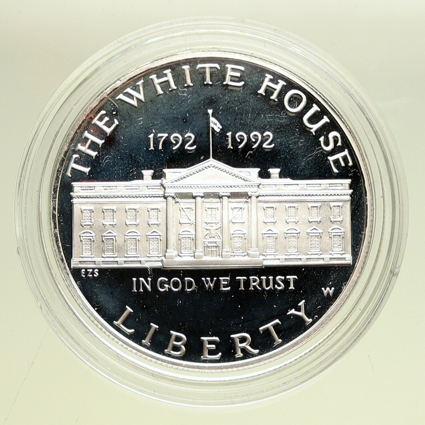 1992 W UNITED STATES USA White House Bicentenary Proof Silver Dollar Coin i95097