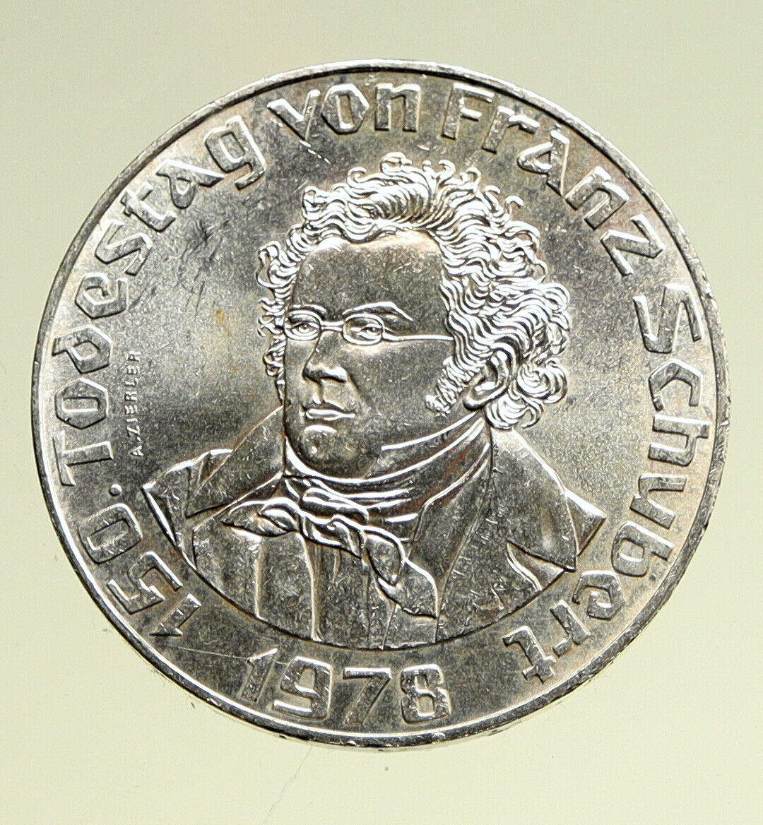 1978 AUSTRIA Composer Franz Schubert VINTAGE OLD Silver 50 Schilling Coin i95127