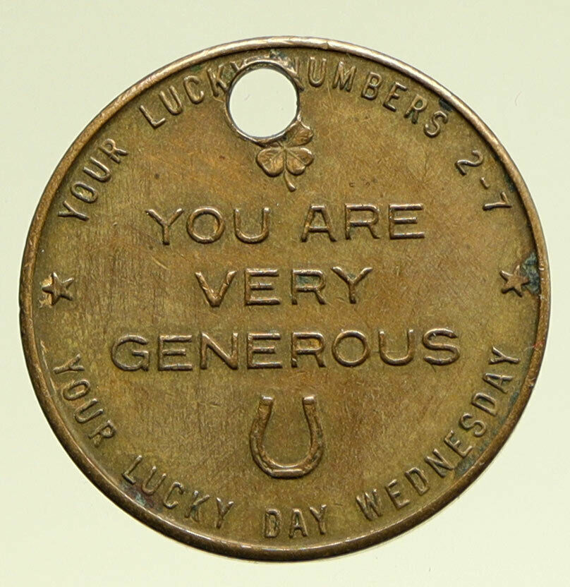 United States ASTROLOLGY GEMINI You are Generous WED OLD VINTAGE Medal i95184