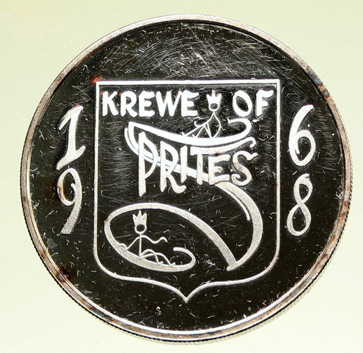 1975 UNITED STATES New Orleans PRITES KREWE MARDI GRAS Fairy Silver Medal i95185