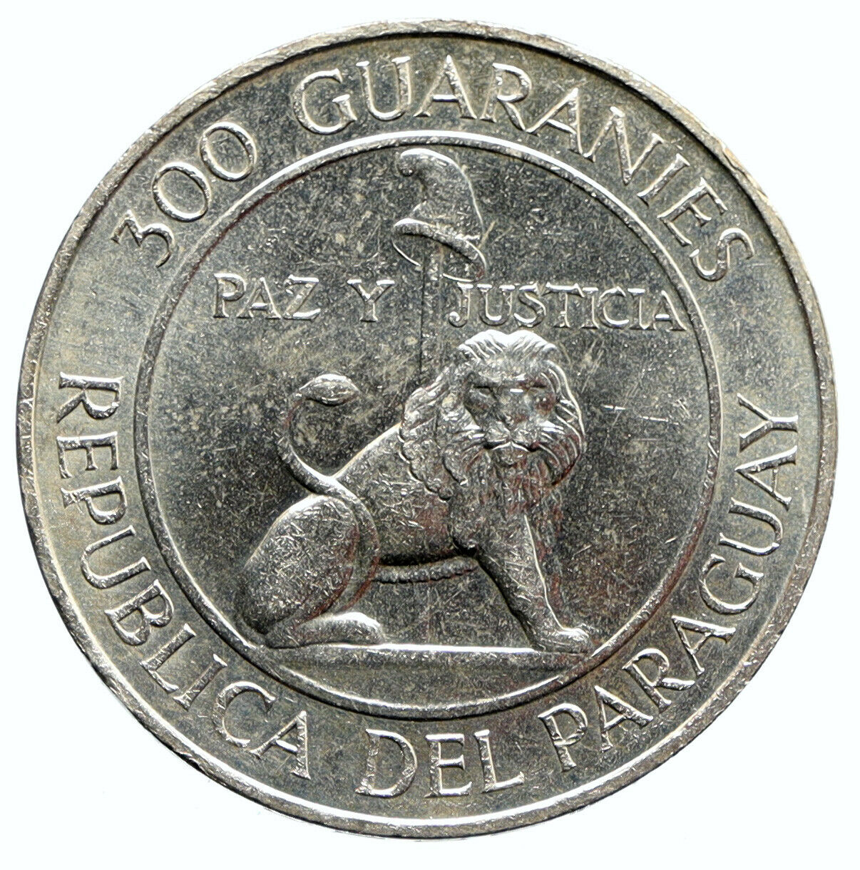 1968 PARAGUAY President Stroessner Genuine OLD Silver 300 Guaranies Coin i95787