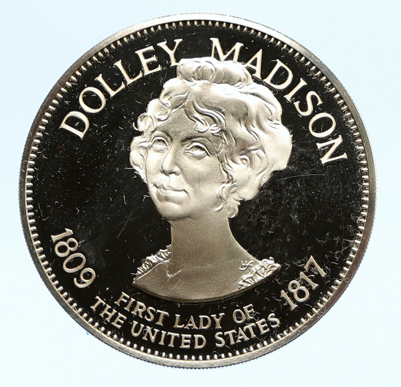 1972 FM US USA White House FIRST LADY Dolley Madison PROOF Silver Medal i95820