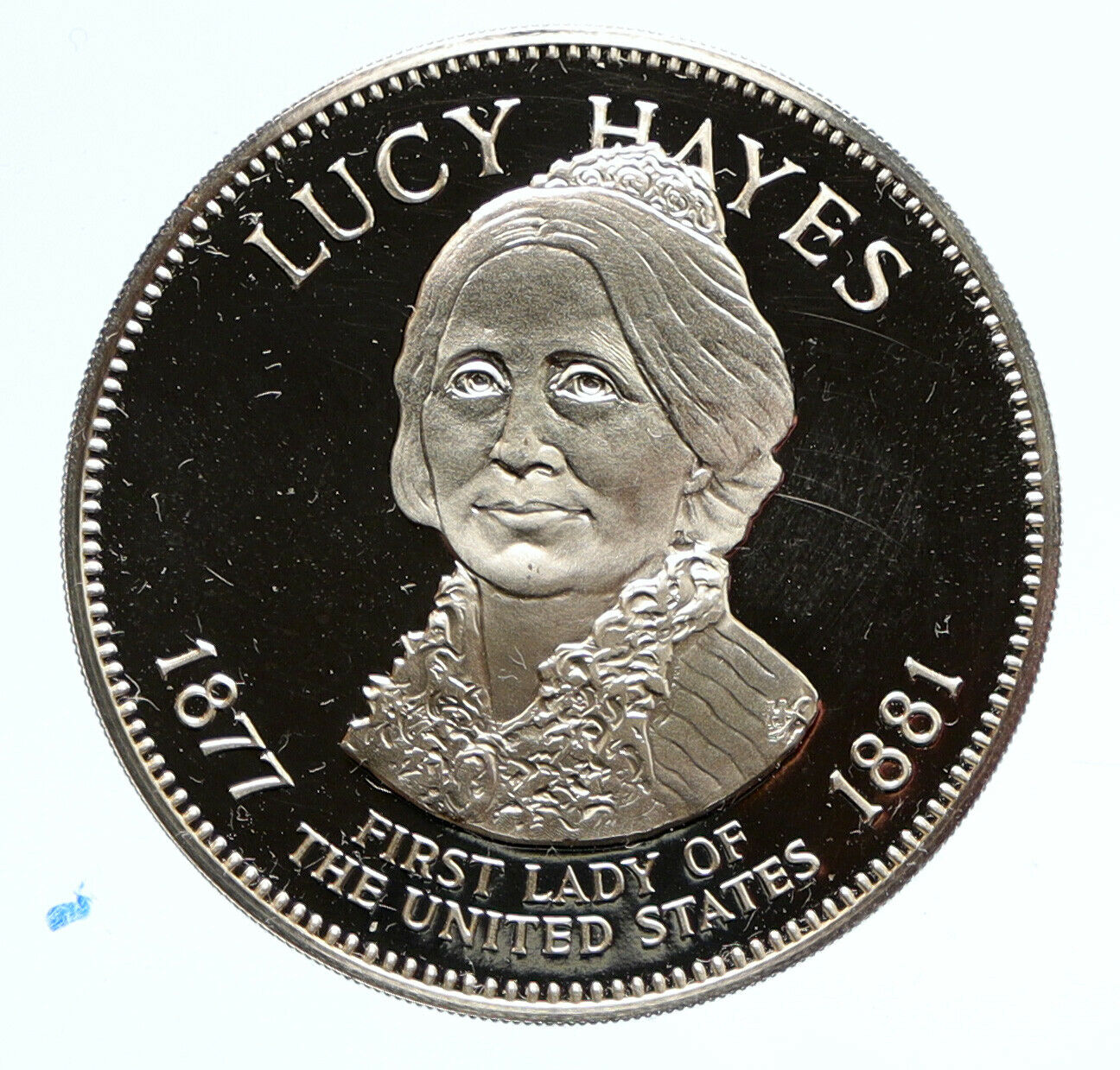 1972 FM US USA White House FIRST LADY Lucy Hayes OLD PROOF Silver Medal i95826