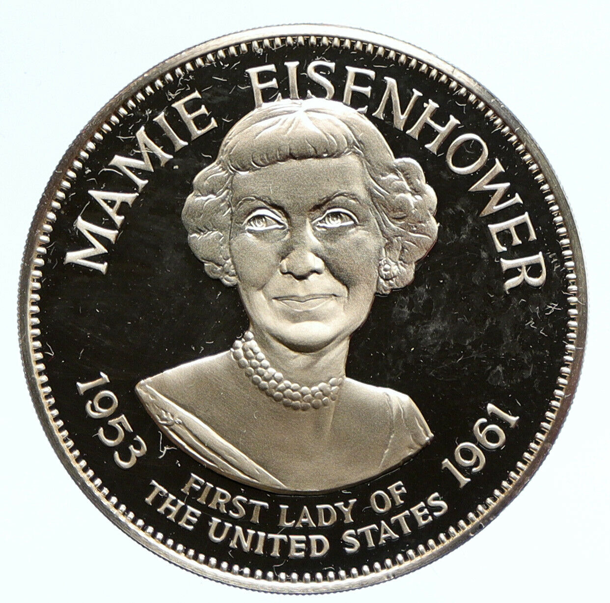 1972 FM US USA White House FIRST LADY Mamie Eisenhower PROOF Silver Medal i95823