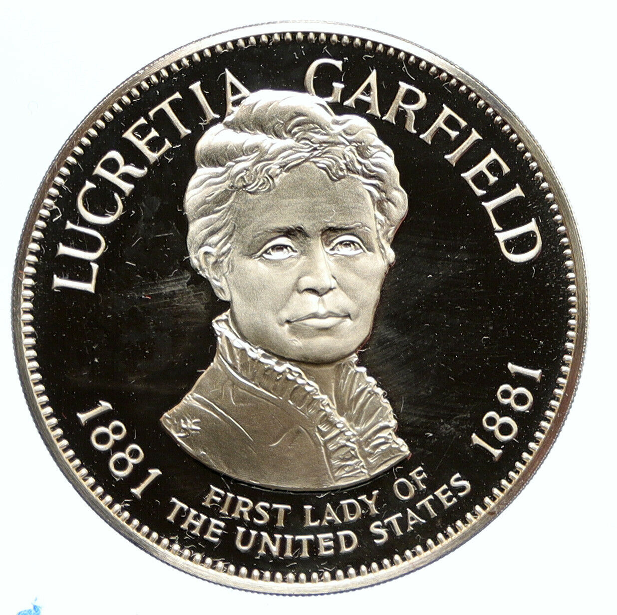 1972FM US USA White House FIRST LADY Lucretia Garfield PROOF Silver Medal i95829