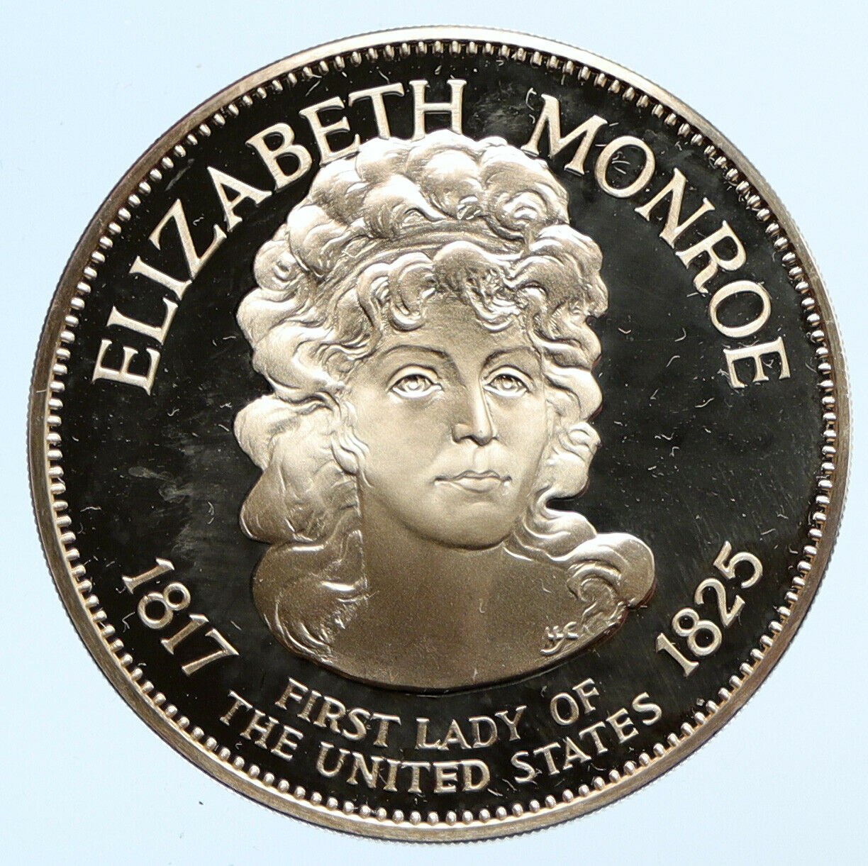 1972FM US USA White House FIRST LADY Elizabeth Monroe PROOF Silver Medal i95802