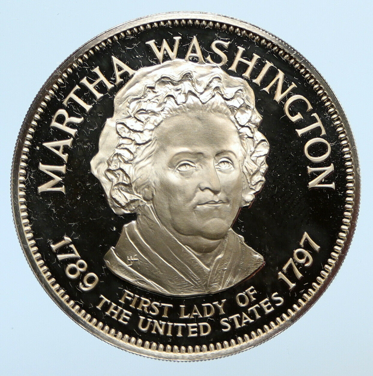 1972FM US USA White House FIRST LADY Martha Washington PROOF Silver Medal i95805