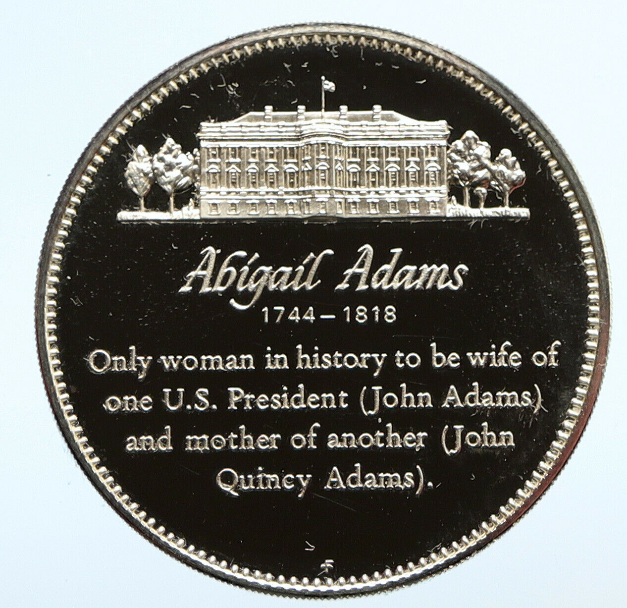 1972 FM US USA White House FIRST LADY Abigail Adams PROOF Silver Medal i95807