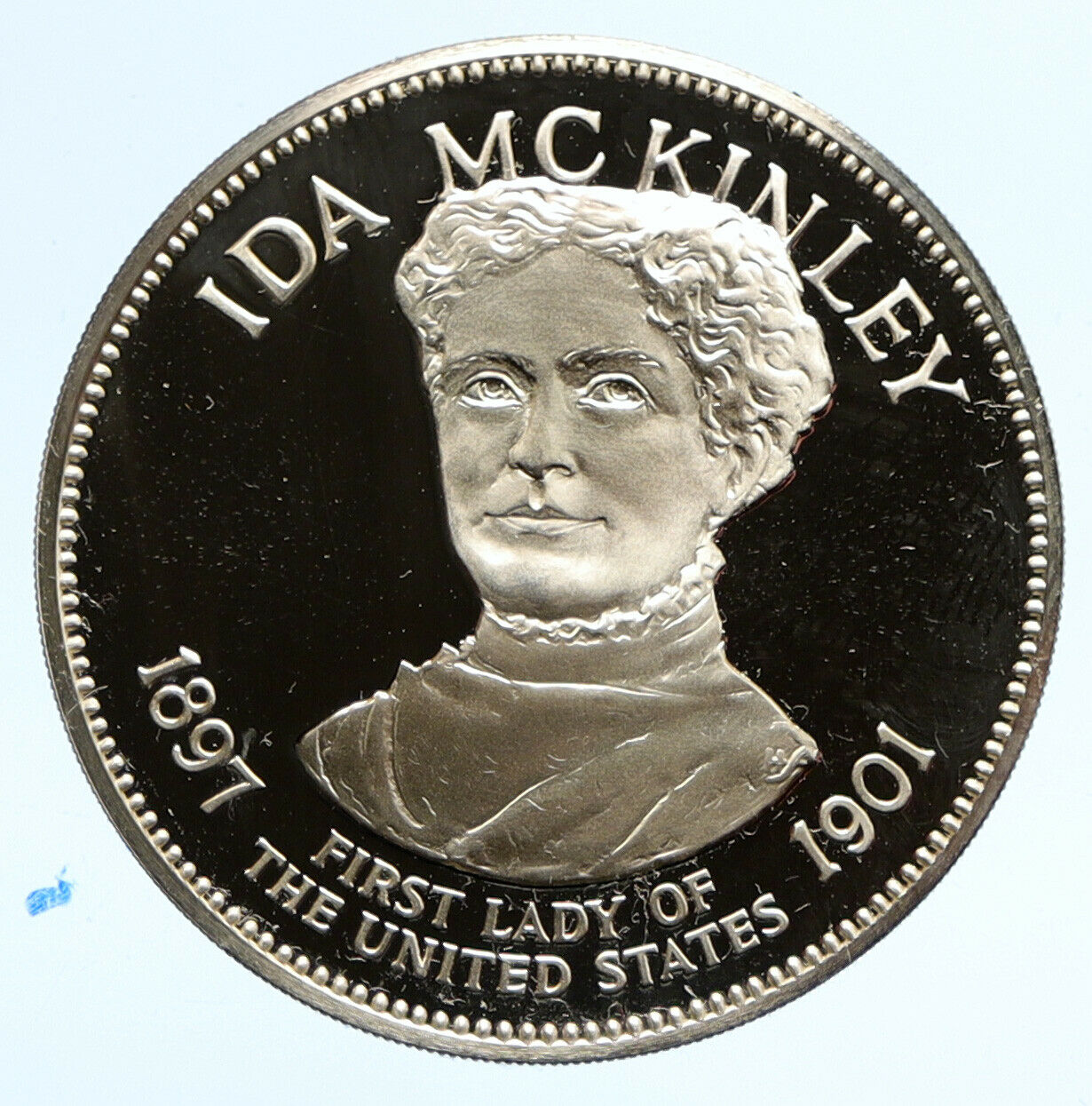 1972 FM US USA White House FIRST LADY Ida McKinley OLD PROOF Silver Medal i95836