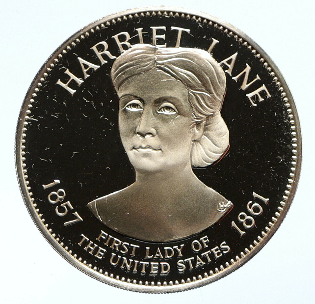 1972 FM US USA White House FIRST LADY Harriet Lane OLD PROOF Silver Medal i95811