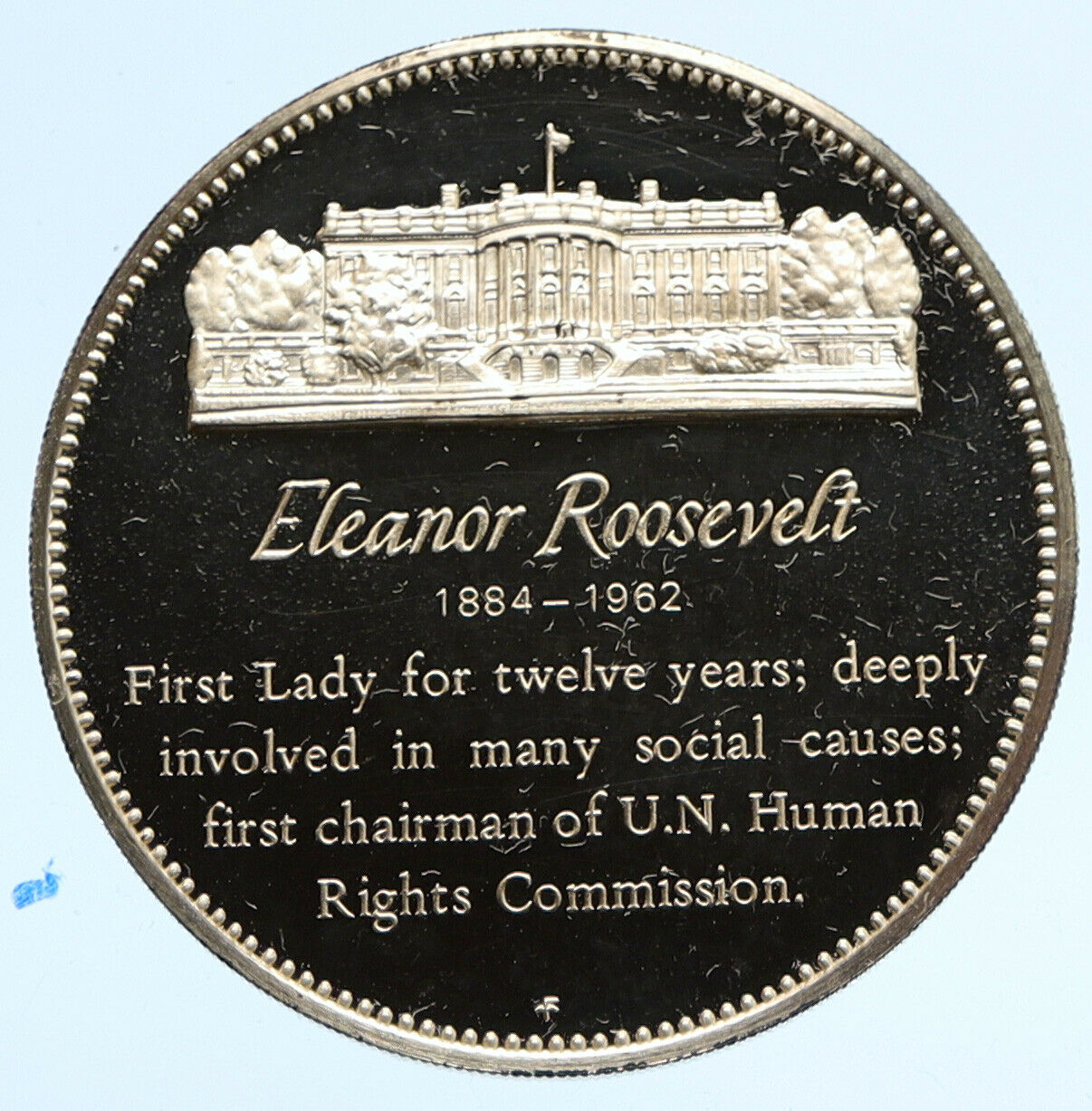 1972FM US USA White House FIRST LADY Eleanor Roosevelt PROOF Silver Medal i95832