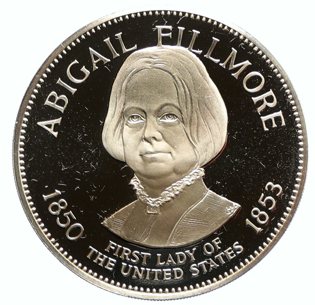 1972 FM US USA White House FIRST LADY Abigail Fillmore PROOF Silver Medal i95813