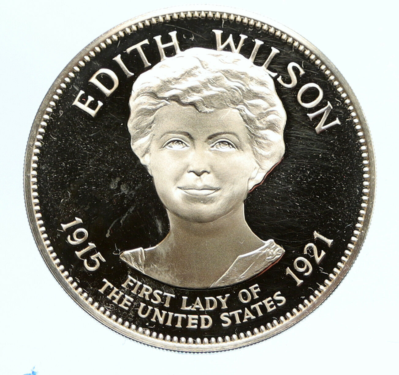 1972 FM US USA White House FIRST LADY Edith Wilson OLD PROOF Silver Medal i95830