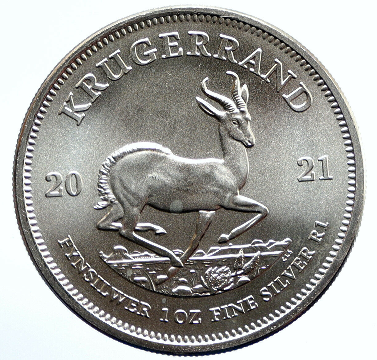 2021 SOUTH AFRICA President SJP Kruger SPRINGBOK Deer OZ Silver Rand Coin i95907