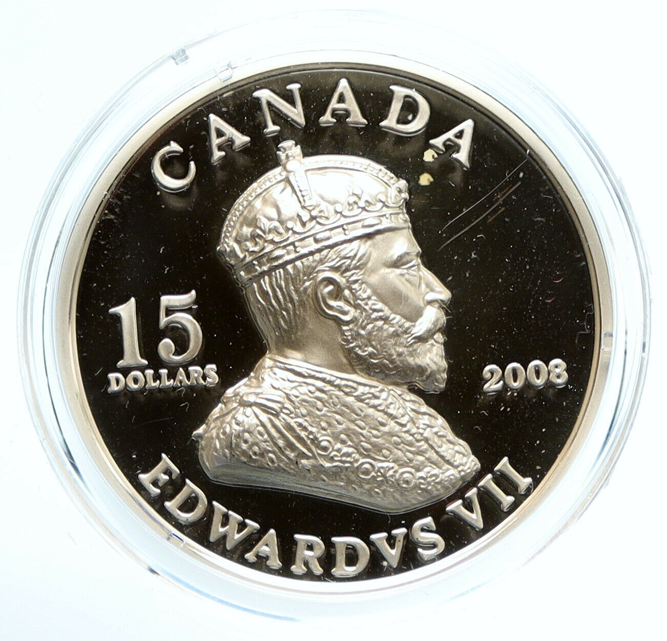 2008 CANADA UK Elizabeth II & King EDWARD VII Proof-like Silver $15 Coin i95917