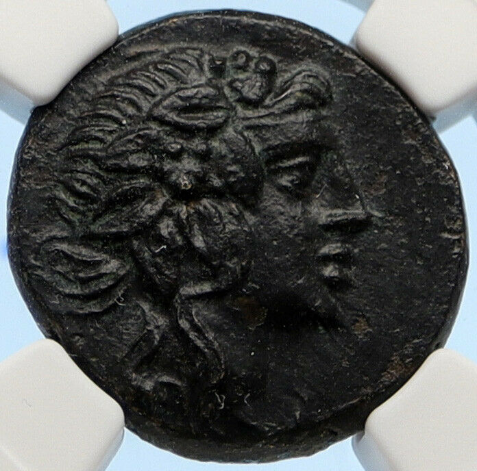 AMISOS PONTUS 100BC Mithradates VI Time Ancient Greek Coin DIONYSUS NGC i95632