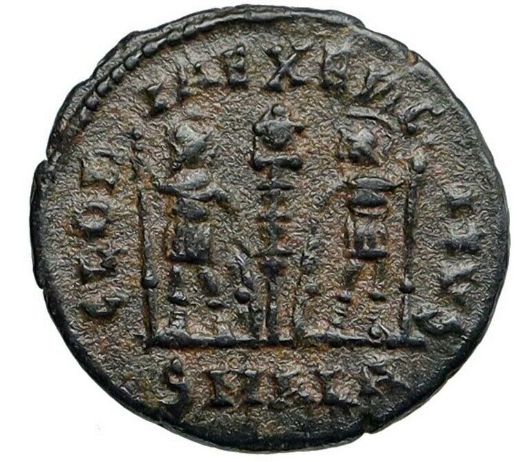 CONSTANS Authentic Ancient 337AD Genuine Roman Coin LEGIONARY SOLDIERS i86726