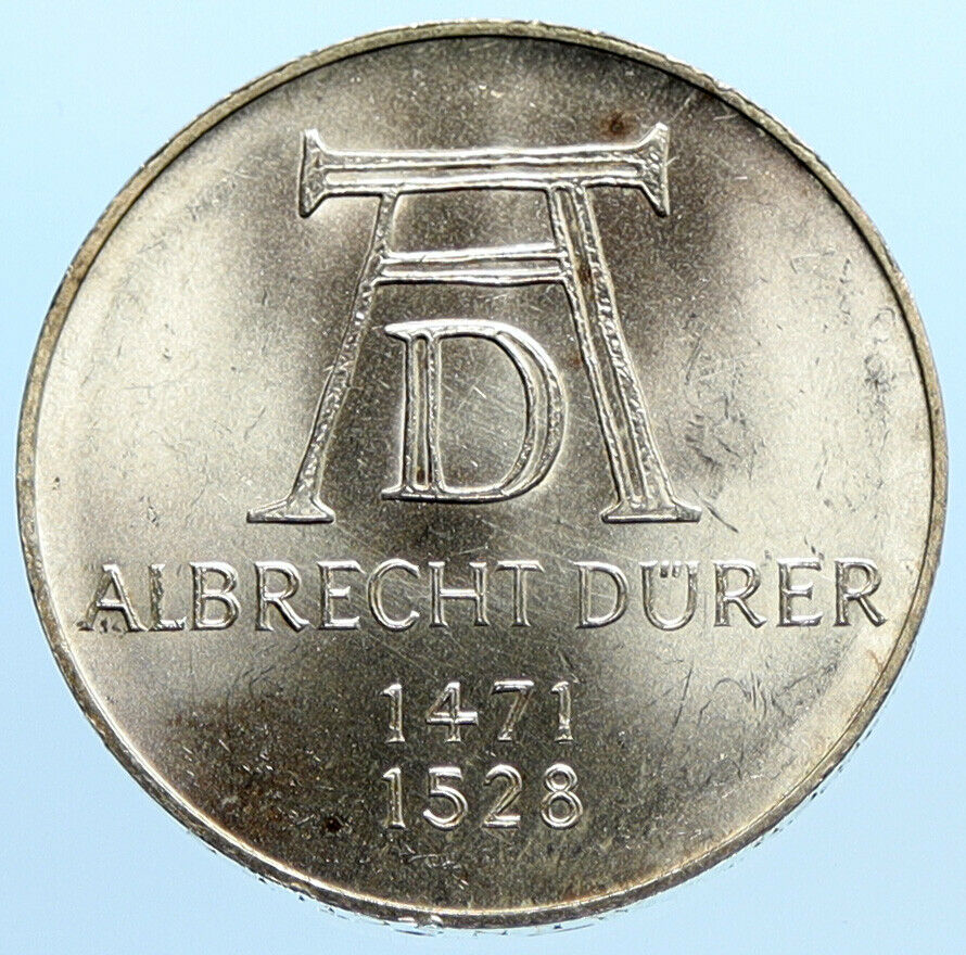 1971 D GERMANY Vintage ALBRECHT DURER Artist Silver German 5 Mark Coin i96812