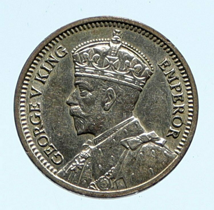 1936 NEW ZEALAND UK King George V CROSSED PATU Silver 3 Threepence Coin i96494