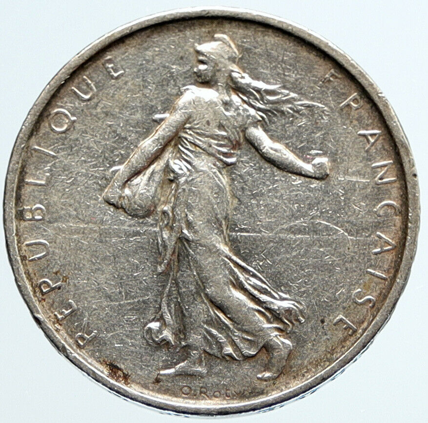 1964 FRANCE La Semeuse French SOWER WOMAN Old LARGE Silver 5 Francs Coin i96640