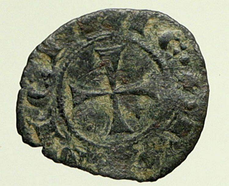 1296AD ITALY Kingdom of SICILY King FREDERICK II Medieval OLD CROSS Coin i95203