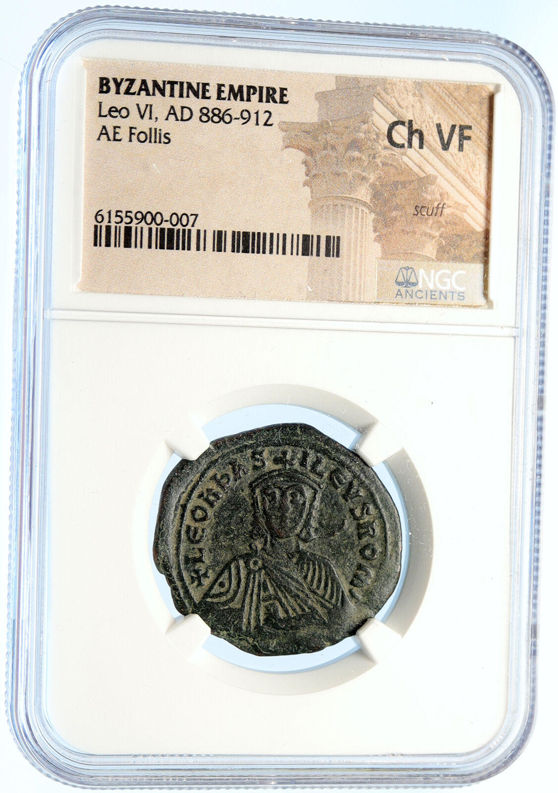 LEO VI the WISE 886AD Constantinople Follis Medieval Byzantine Coin NGC i94456