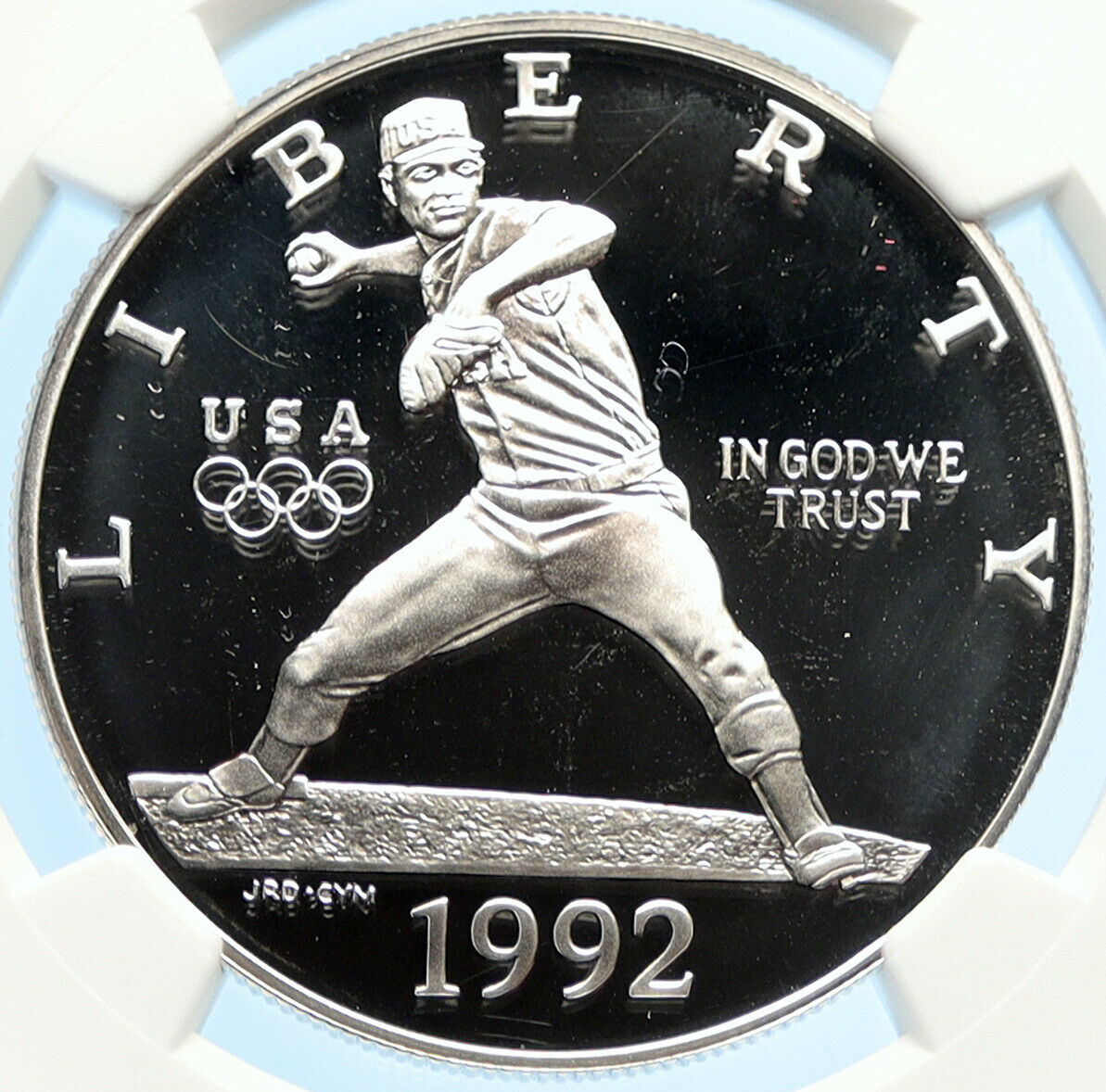 1992S UNITED STATES US XXV Olympics Baseball Proof Silver Dollar Coin NGC i97843