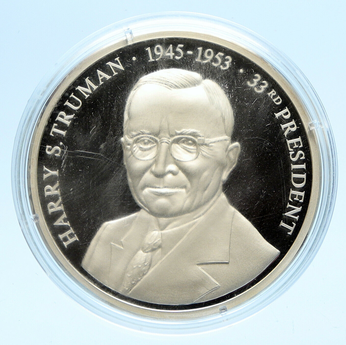 1998 USA US PRESIDENT HARRY TRUMAN Presidential SEAL Proof Silver Medal i96200