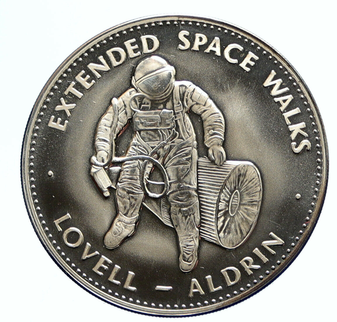 1970's USA NASA Gemini XI ASTRONAUTS SPACE DOCKING Old Proof Silver MEDAL i96355