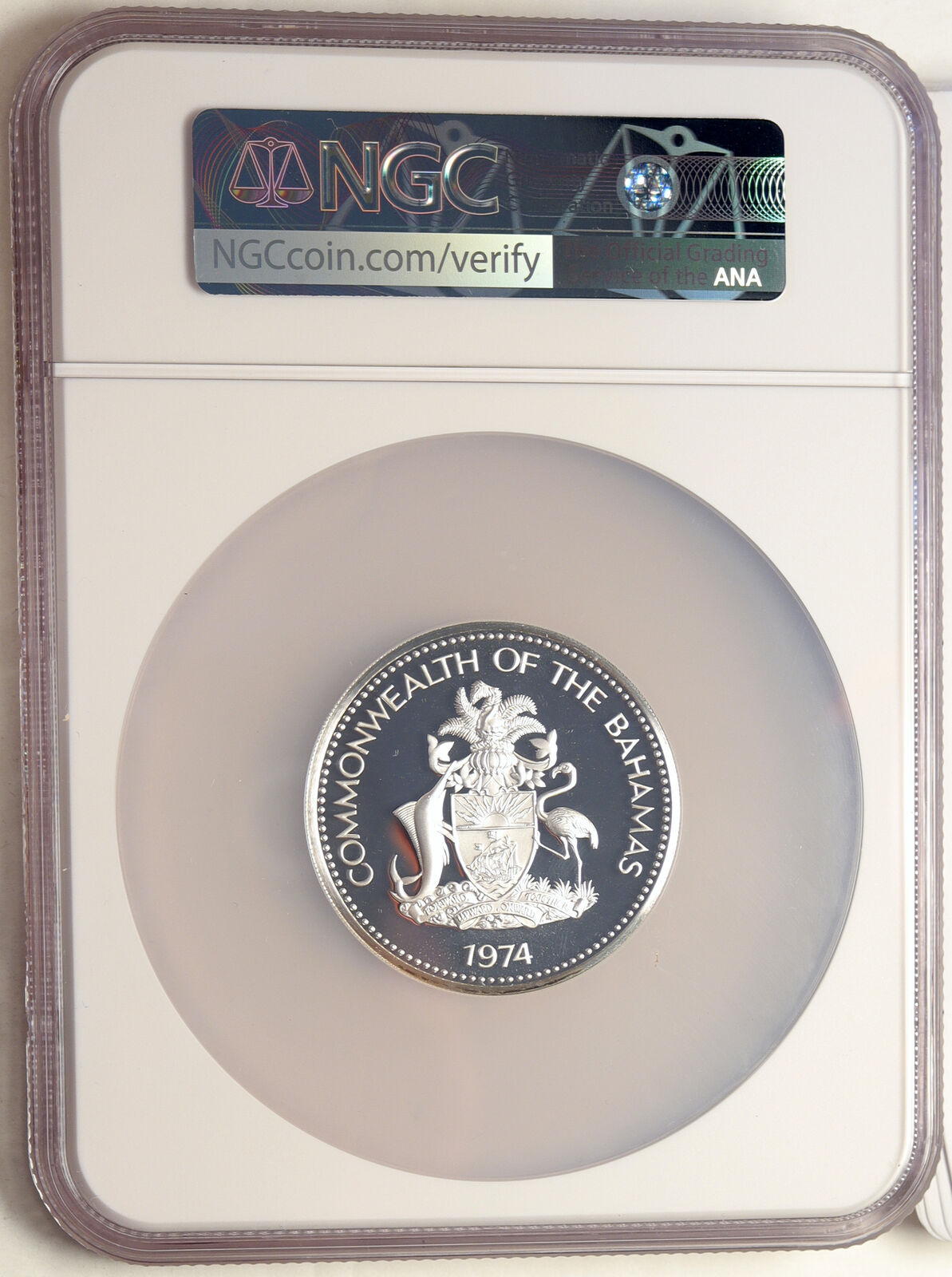 1974 BAHAMAS Large Independence Milo Butler OLD Proof Silver $10 NGC Coin i98551